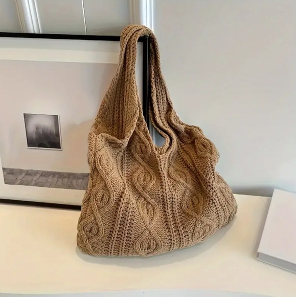 Vintage Knitted Boho Shoulder Bag - Picture 1 of 6